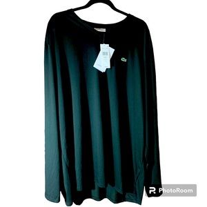 Lacoste Men’s Super Soft 100% Pima Cotton Black Longsleeve Shirt in 4XL **NWT